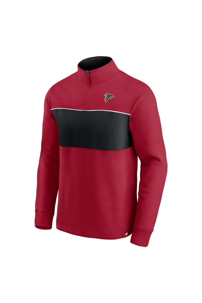 Men's Fanatics Branded Red/Black Atlanta Falcons Block Party Quarter-Zip Jacket, Alternate, color, Red