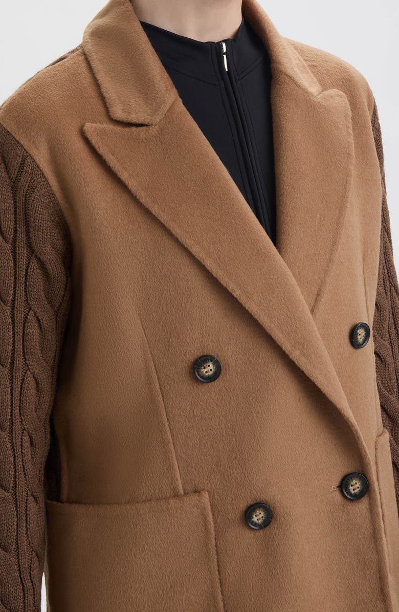 Hunter Double Breasted Wool Blend Jacket, Alternate, color, Brown