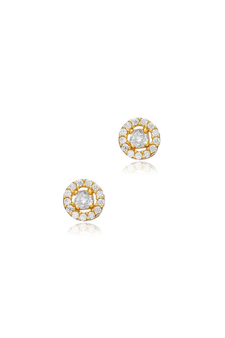 Halo Studs, Alternate, color, Yellow Gold