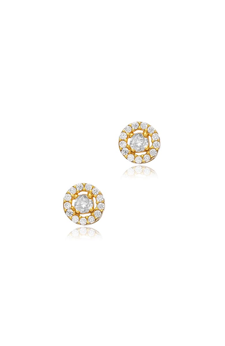 Mazin Jewels Halo Studs, Alternate, color, Yellow Gold