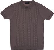 XRAY Kids' Cable Knit Polo Sweater