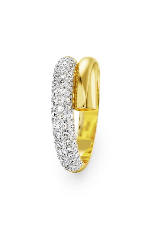 Swarovski Dextera Band Ring Round Gold Shiny Crystal In Gold