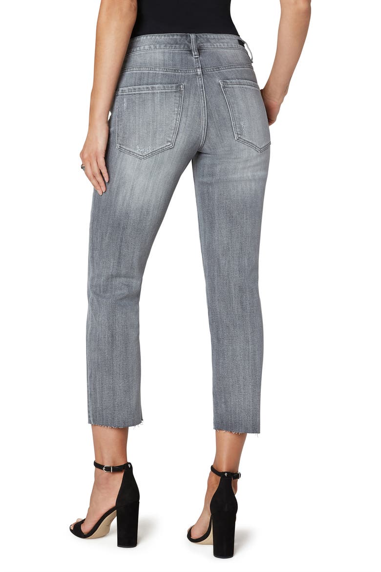 Distressed Raw Hem Crop Straight Leg Jeans, Alternate, color, FALLS LAKE