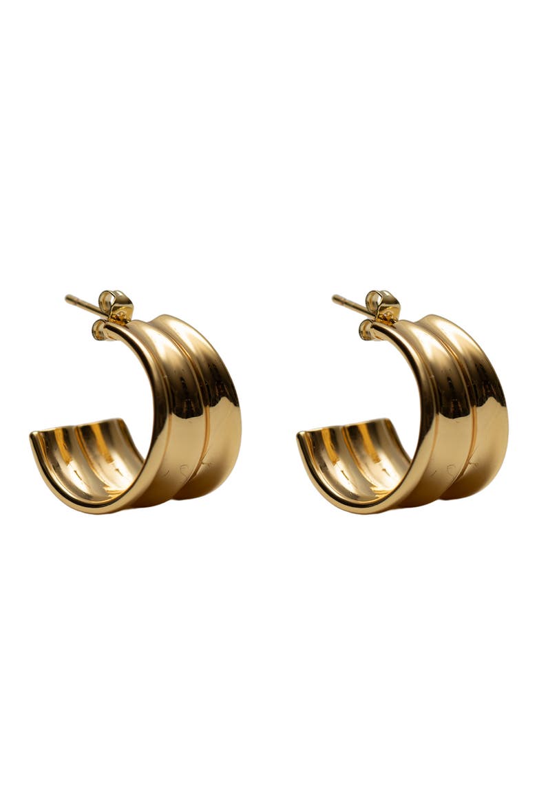 Small Double Row Hoop Earrings, Main, color, GOLD
