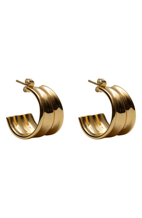 Small Double Row Hoop Earrings