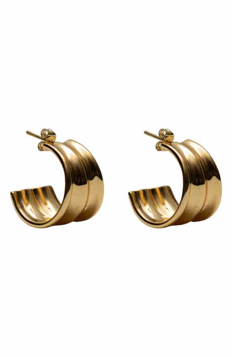 Argento Vivo Sterling Silver Small Double Row Hoop Earrings