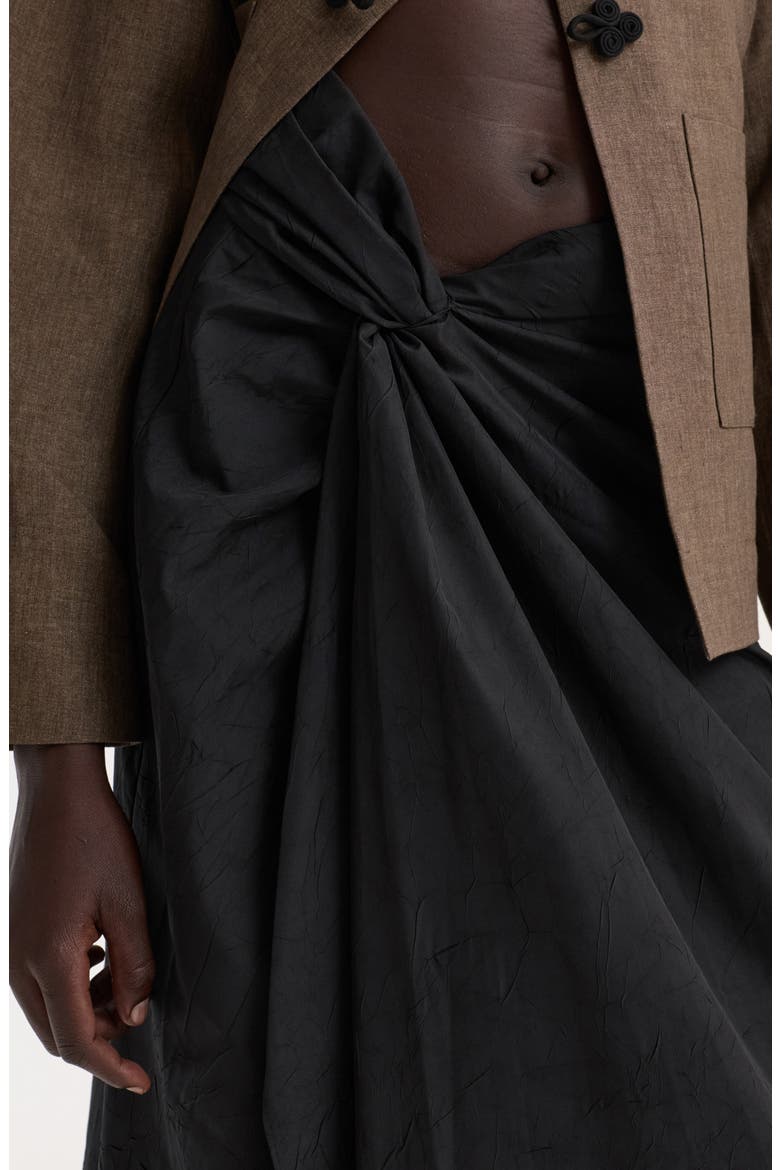 Textured Sarong Skirt, Alternate, color, BLACK