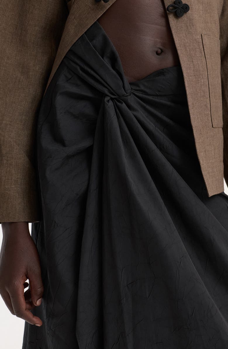 Róhe Textured Sarong Skirt, Alternate, color, Black