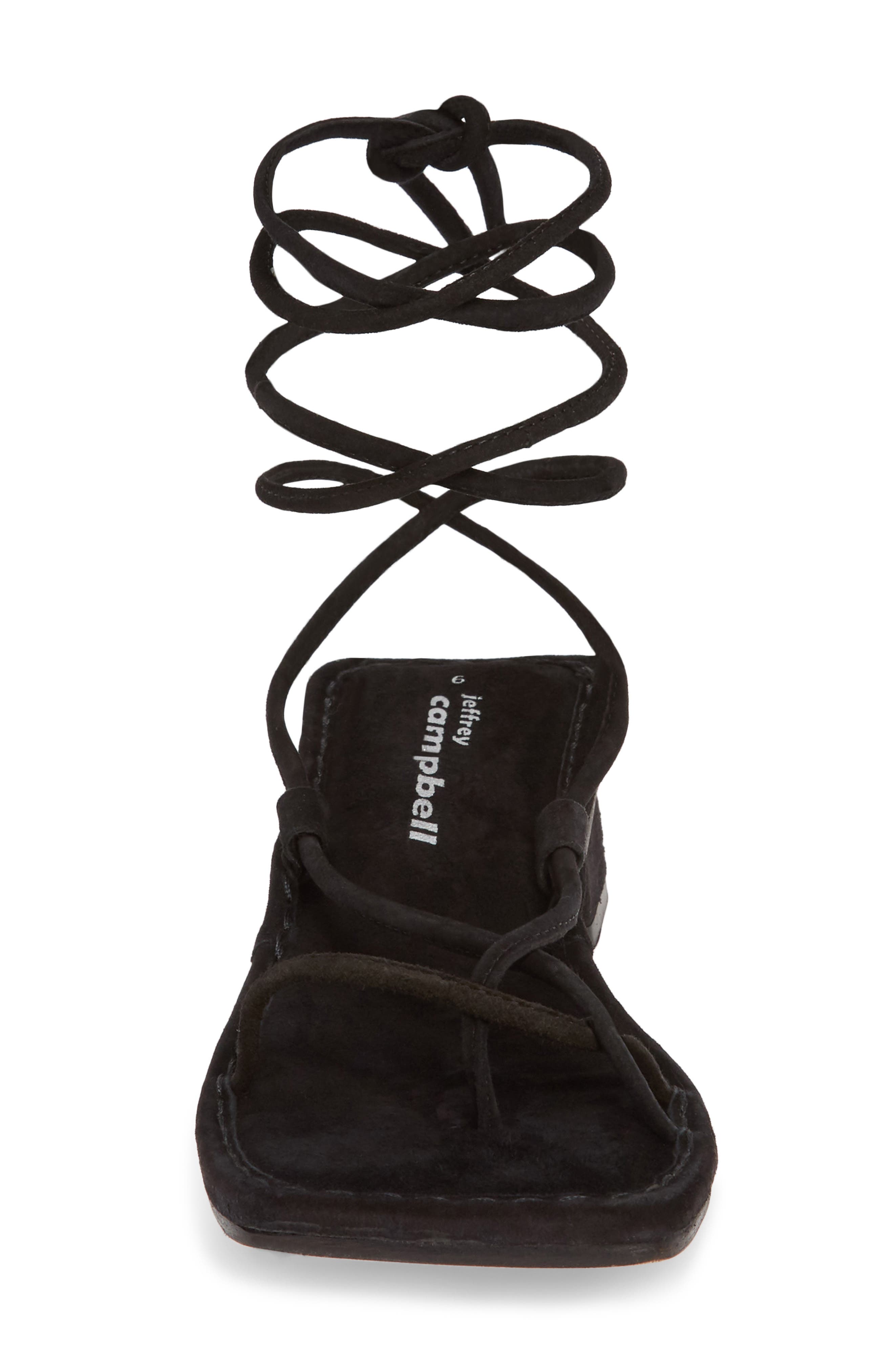 Kaine Wraparound Tie Sandal, Alternate, color, BLACK SUEDE