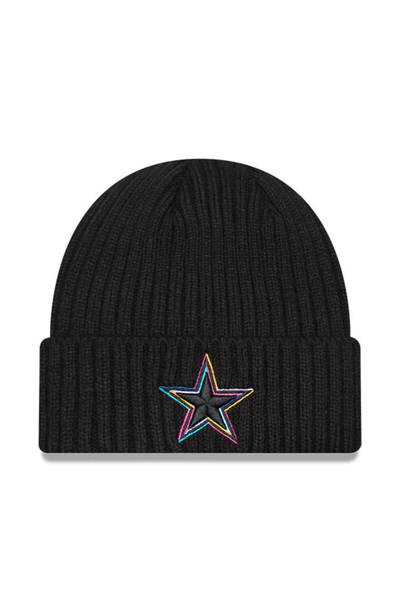 New Era Men's New Era Black Dallas Cowboys 2024 NFL Crucial Catch Cuffed Knit Hat, Main, color, Black