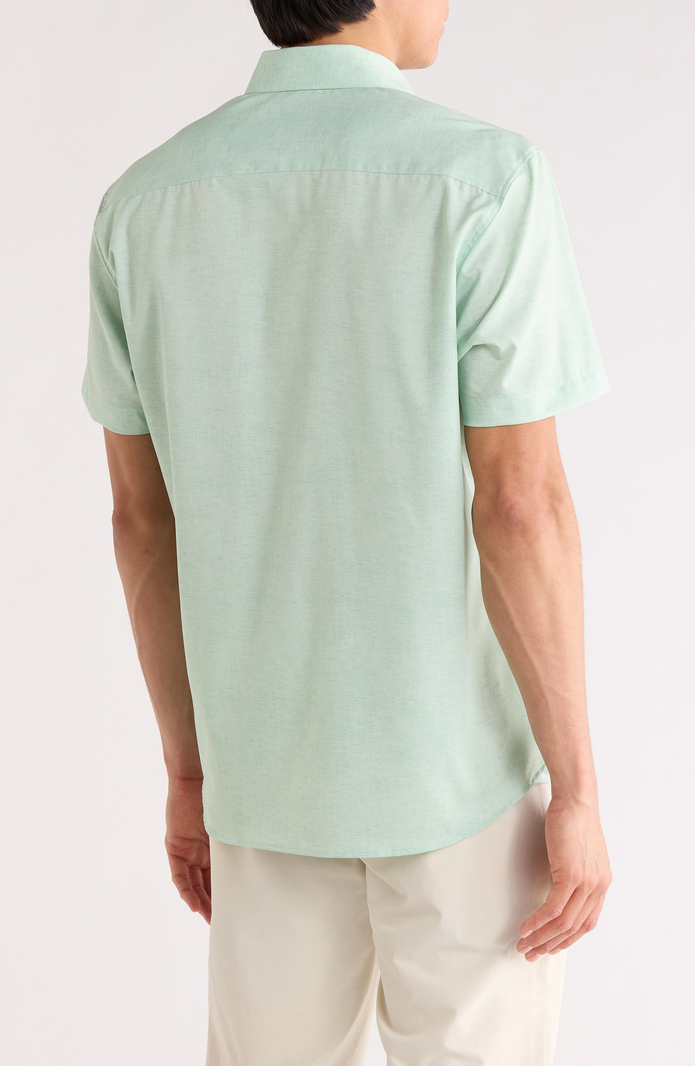 Slim Fit Short Sleeve Button-Down Shirt - image 2