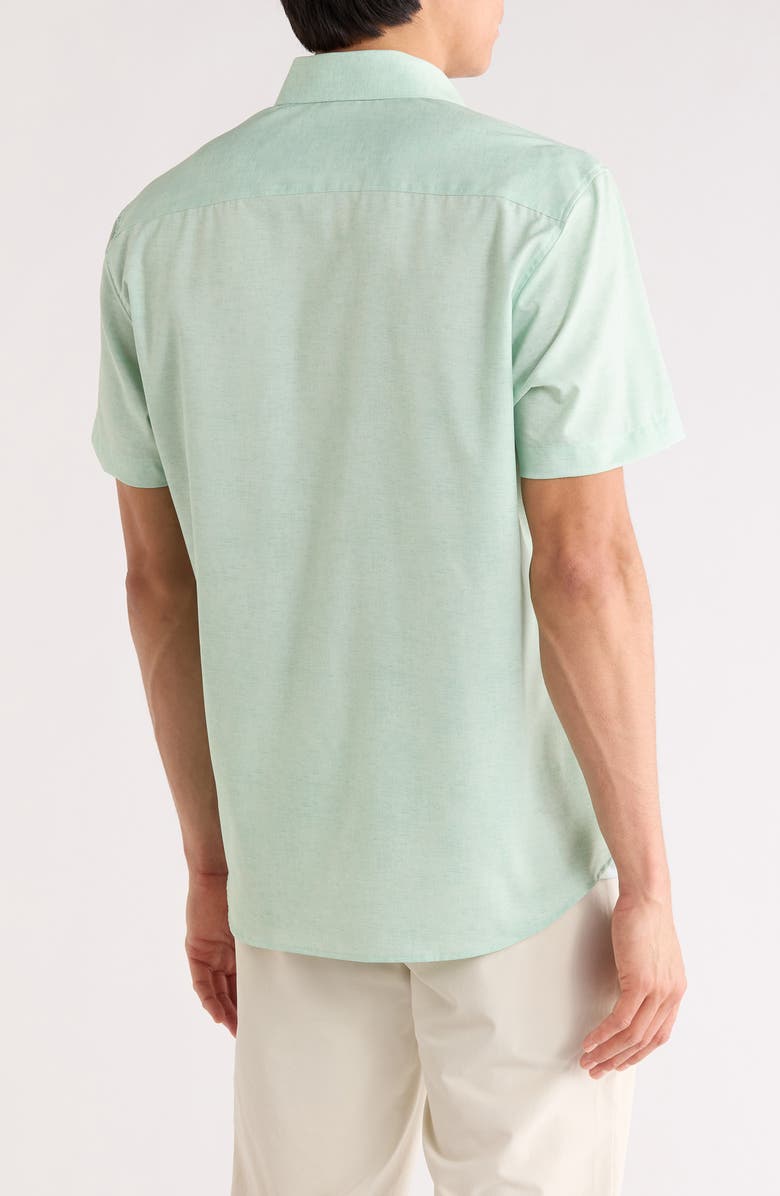 CONSTRUCT Slim Fit Short Sleeve Button-Down Shirt, Alternate, color, Green