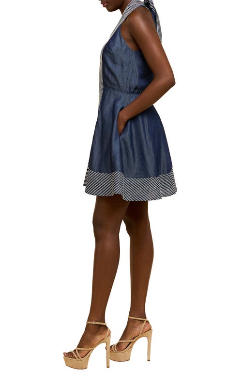 Ciebon Adhara Bow Back Sleeveless Dress In Blue