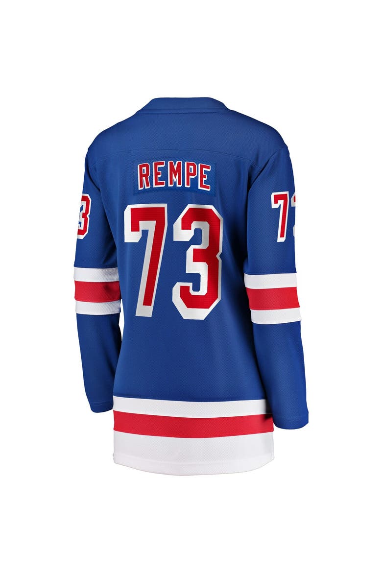 Women's Fanatics Matt Rempe Blue New York Rangers Home Breakaway Jersey, Alternate, color, Blue