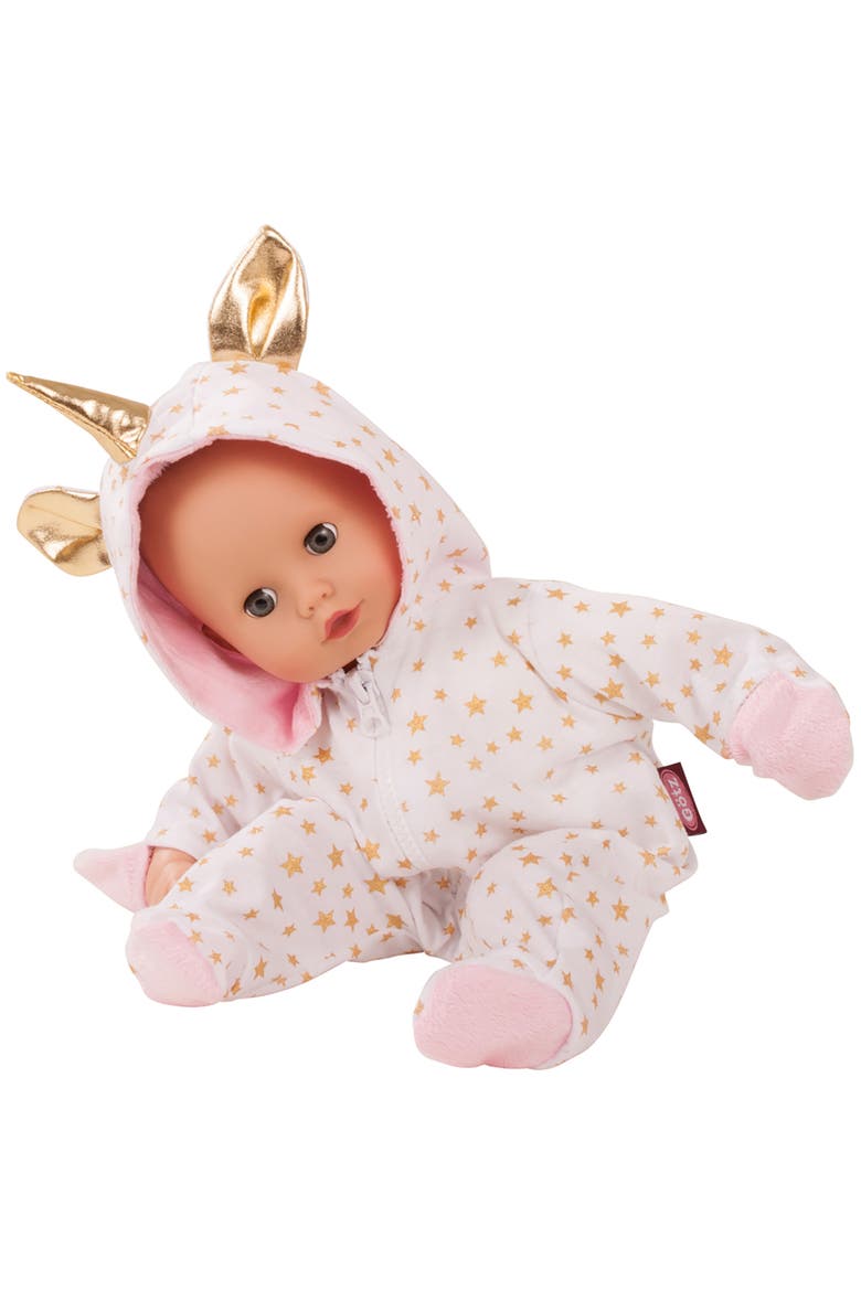 One Piece Unicorn Costume Pajama Sleeper For Baby Dolls, Alternate, color, Multicolored