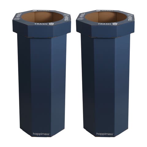 Fleur 25-Gallon Classic Disposable Corrugated Cardboard Event Trash Can and Recycling Bin (Set of 2)