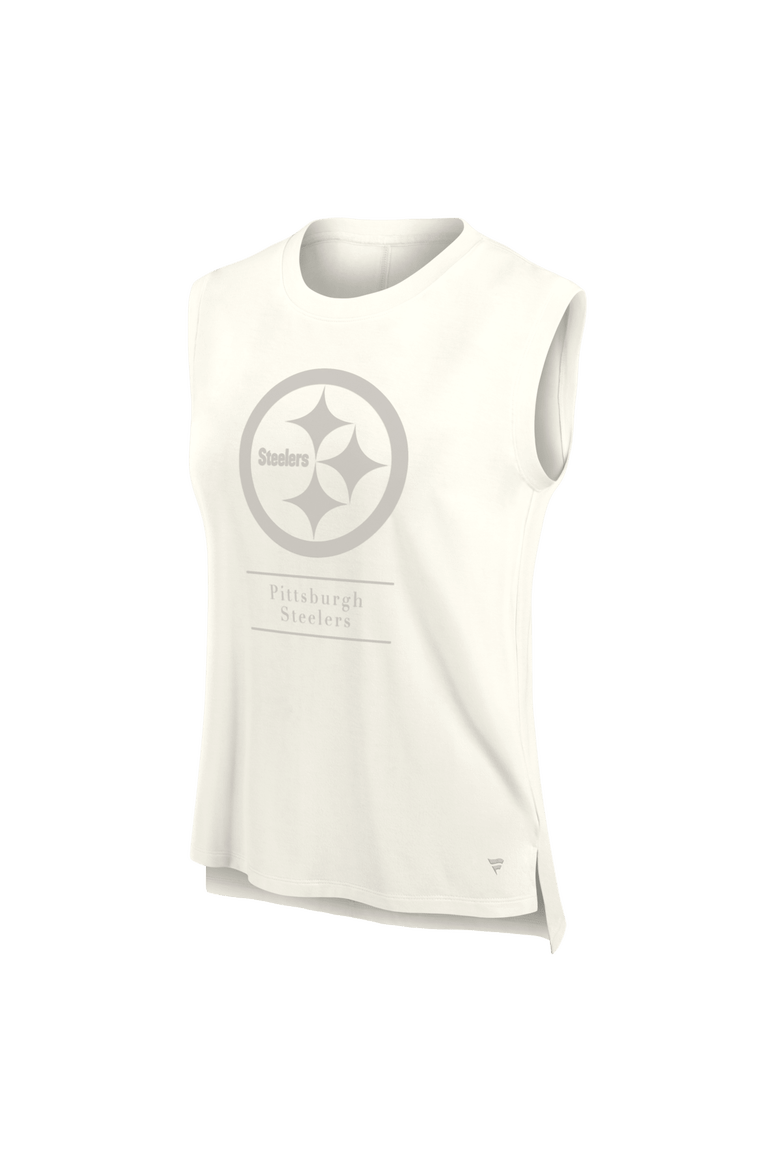 Women's Fanatics Cream Pittsburgh Steelers Studio Embrace Tank Top, Alternate, color, Cream