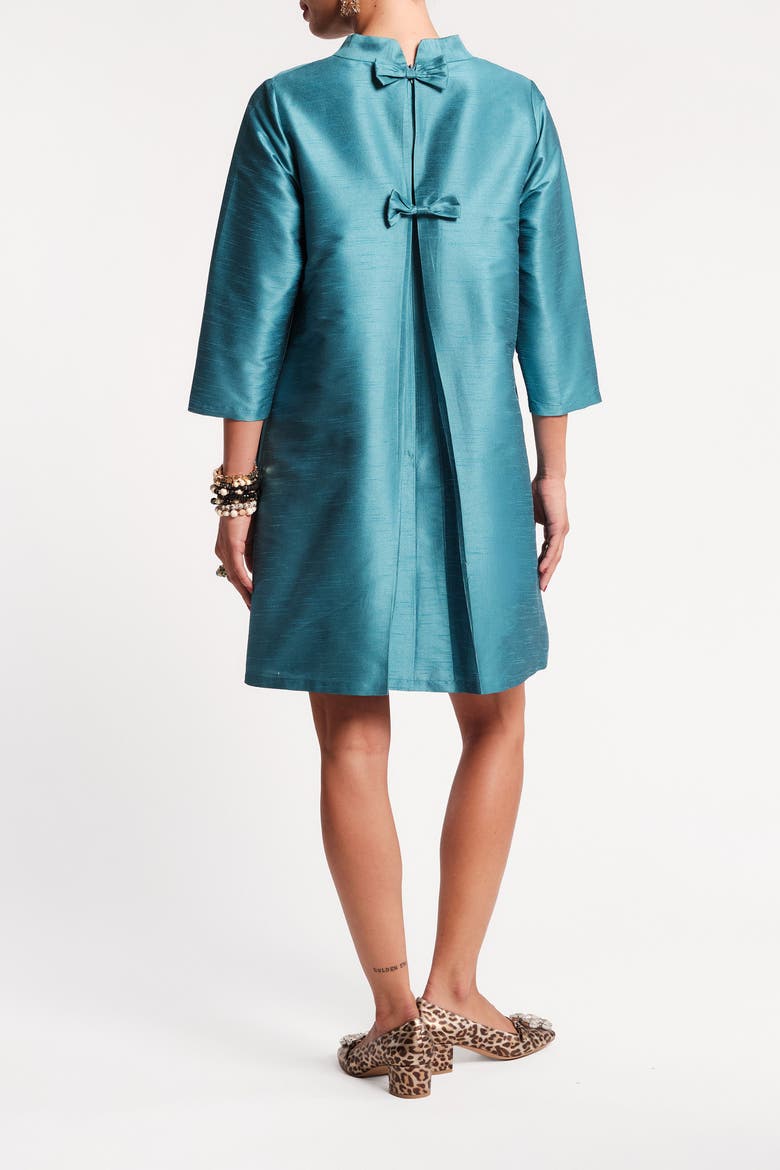 Diplomat Mini Dress with Sleeves, Alternate, color, Teal