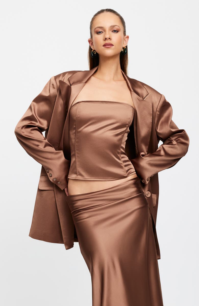 LIONESS NYC Oversize Satin Blazer, Alternate, color, 
