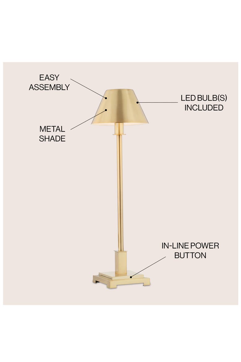 Roxy 26" Metal Shade LED Table Lamp, Alternate, color, Brushed Brass Gold