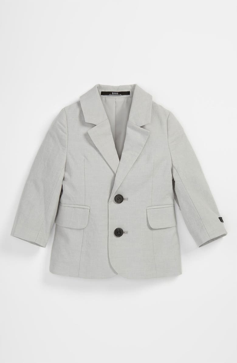 BOSS Kidswear Two Button Linen Blend Jacket, Main, color,
