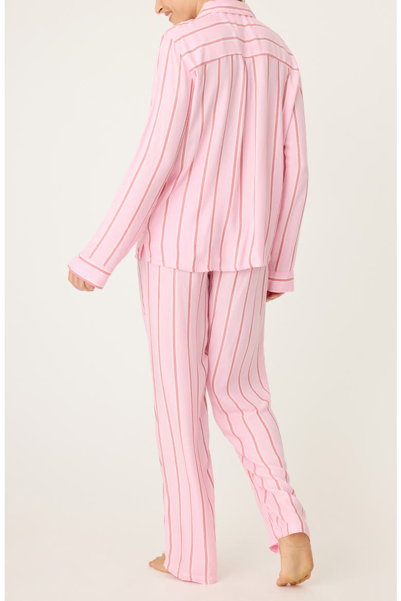 Stripe Hype Pajamas & Head Wrap Set, Alternate, color, CANDY PINK