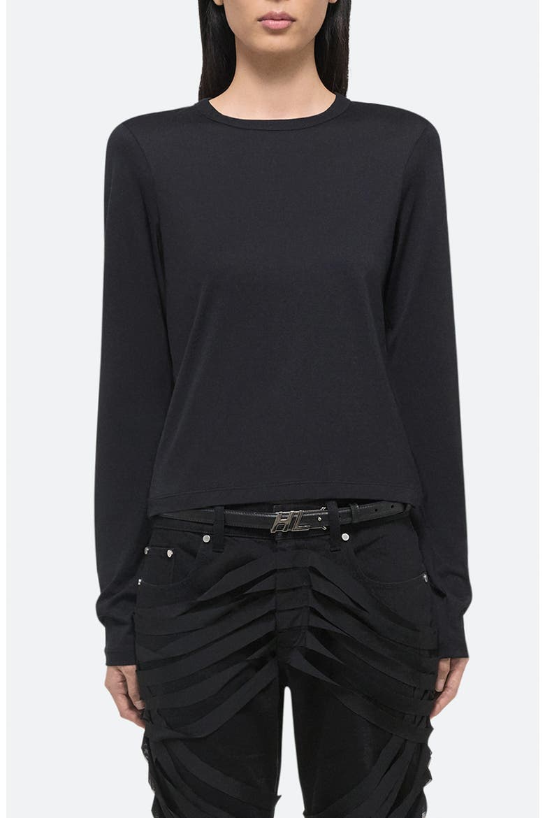 Slim Long Sleeve Cotton T-Shirt, Main, color, BLACK - 001