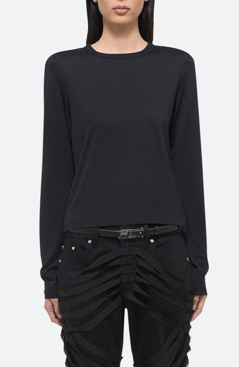 Helmut Lang Slim Long Sleeve Cotton T-Shirt, Main, color, Black - 001
