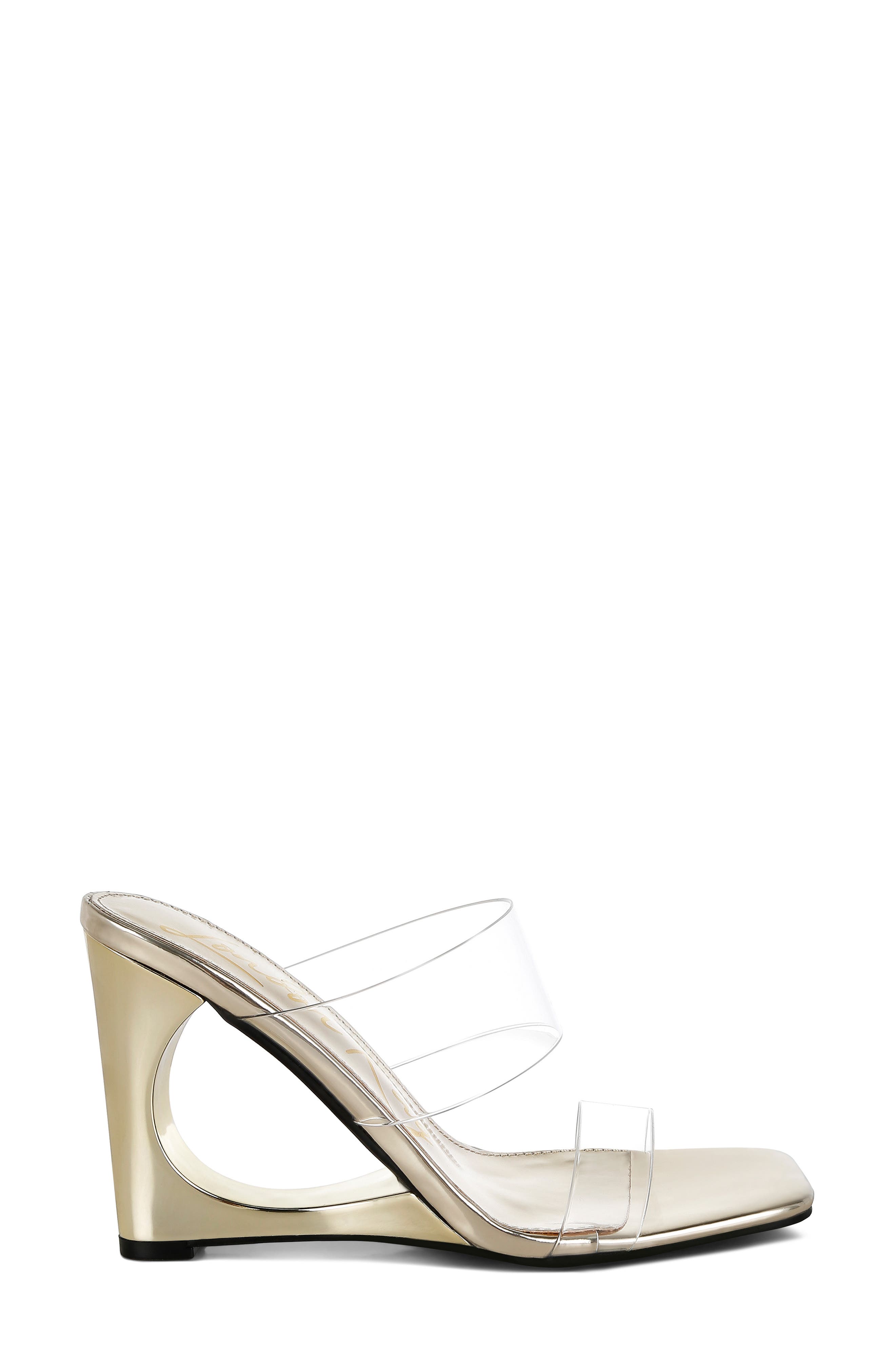 Zelene Clear Strap Wedge Sandal, Alternate, color, GOLD
