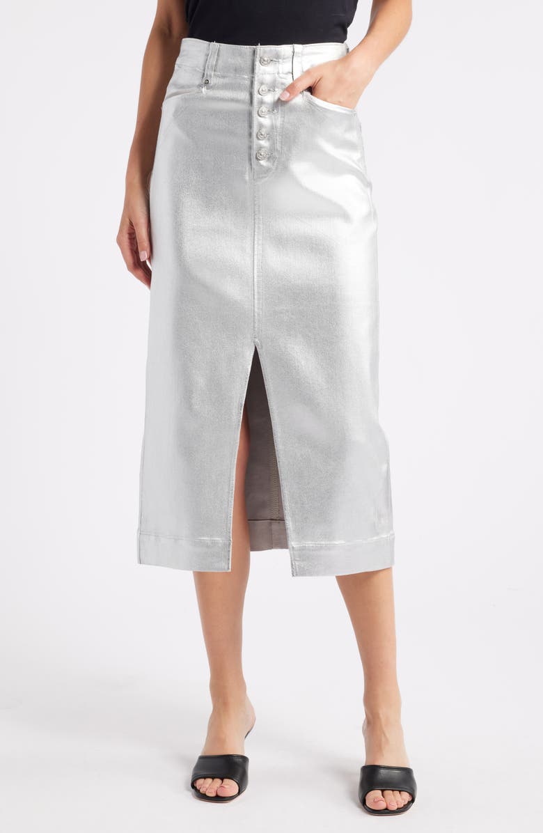 PAIGE Meadow Midi Skirt, Main, color, Pltnslvrlu