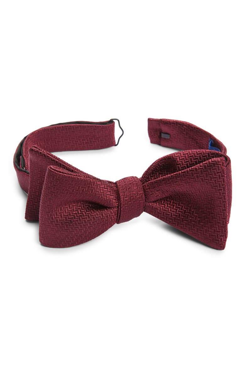 Silk Bow Tie, Main, color, MERLOT