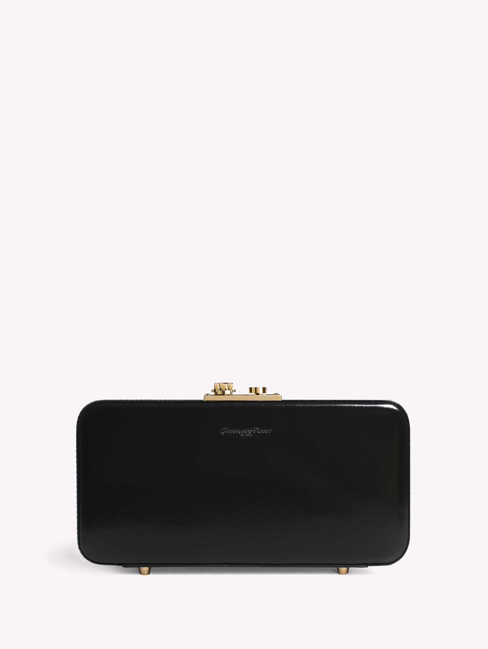 Gianvito Rossi Valì Clutch, Main, color, Black