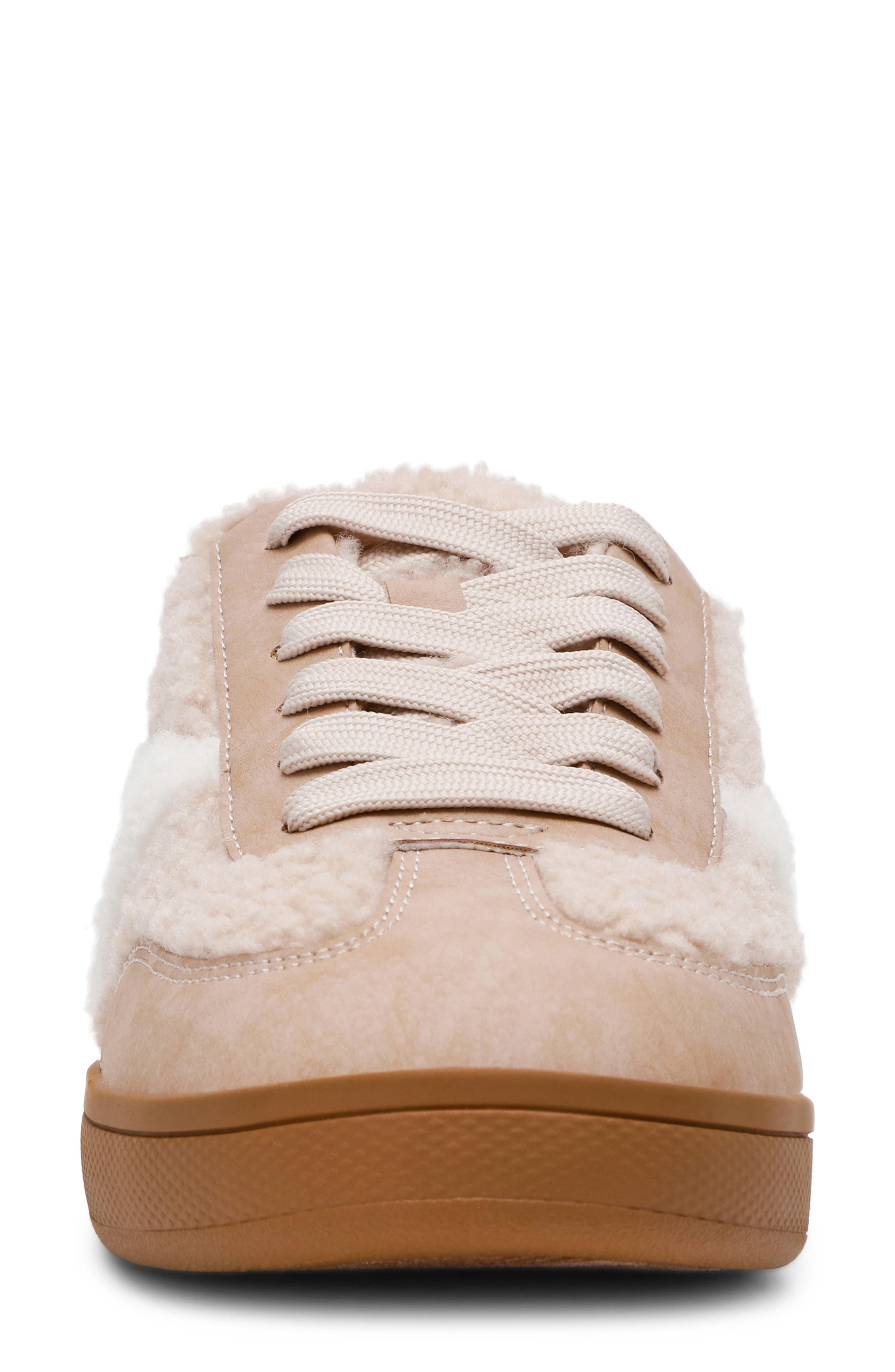 DV by Dolce Vita Vitally Faux Shearling Lined Mule Sneaker, Alternate, color, Light Camel Plush