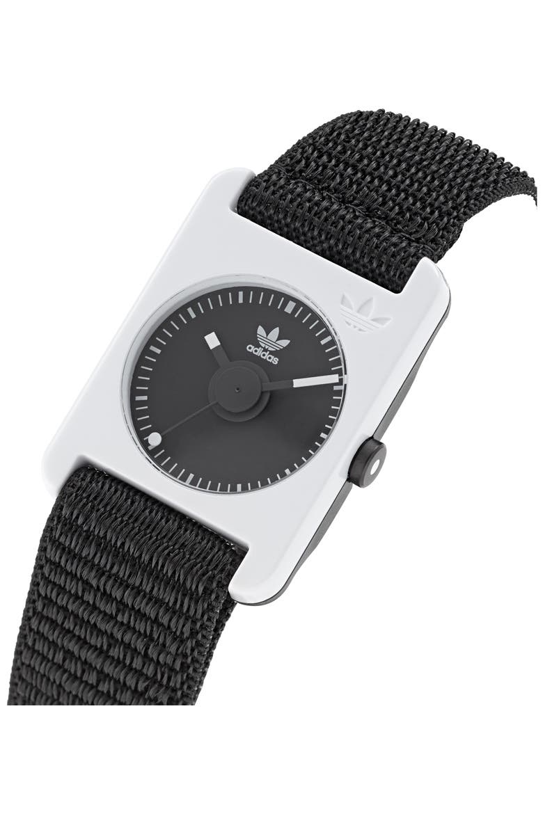 Retro Pop Two Nylon Strap Watch, 31mm, Alternate, color, WHITE/ BLACK/ BLACK