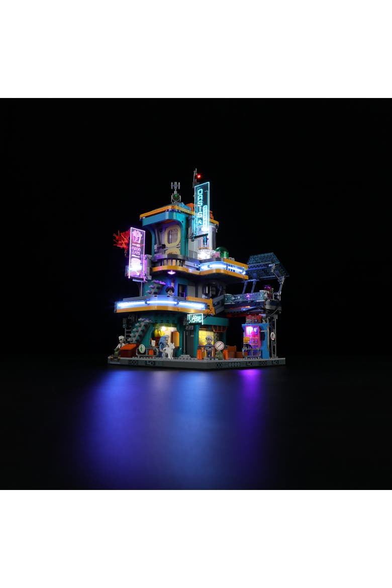 Future City Cyberpunk Mansion LED Building Set Model CP2524M, Alternate, color, Multicolor