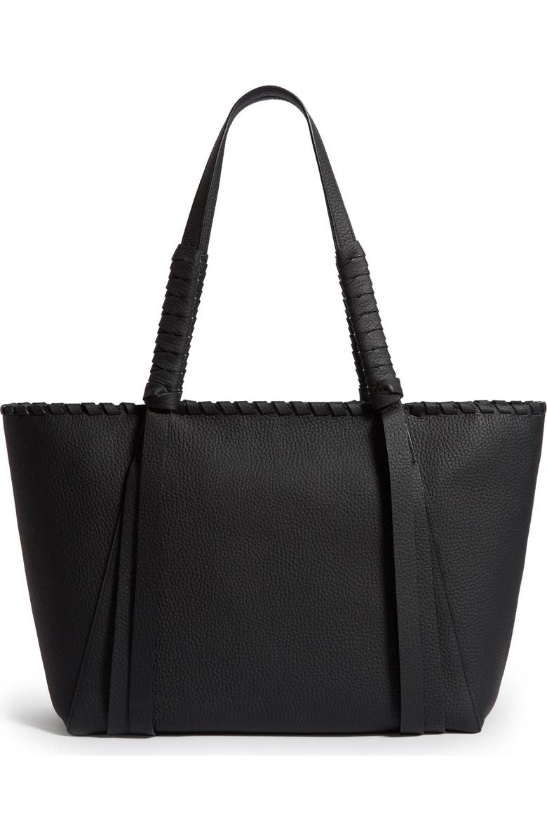 AllSaints Small Kepi East/West Leather Tote, Main, color,