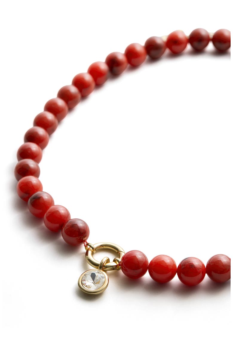 Janette Beaded Pendant Necklace, Alternate, color, RED