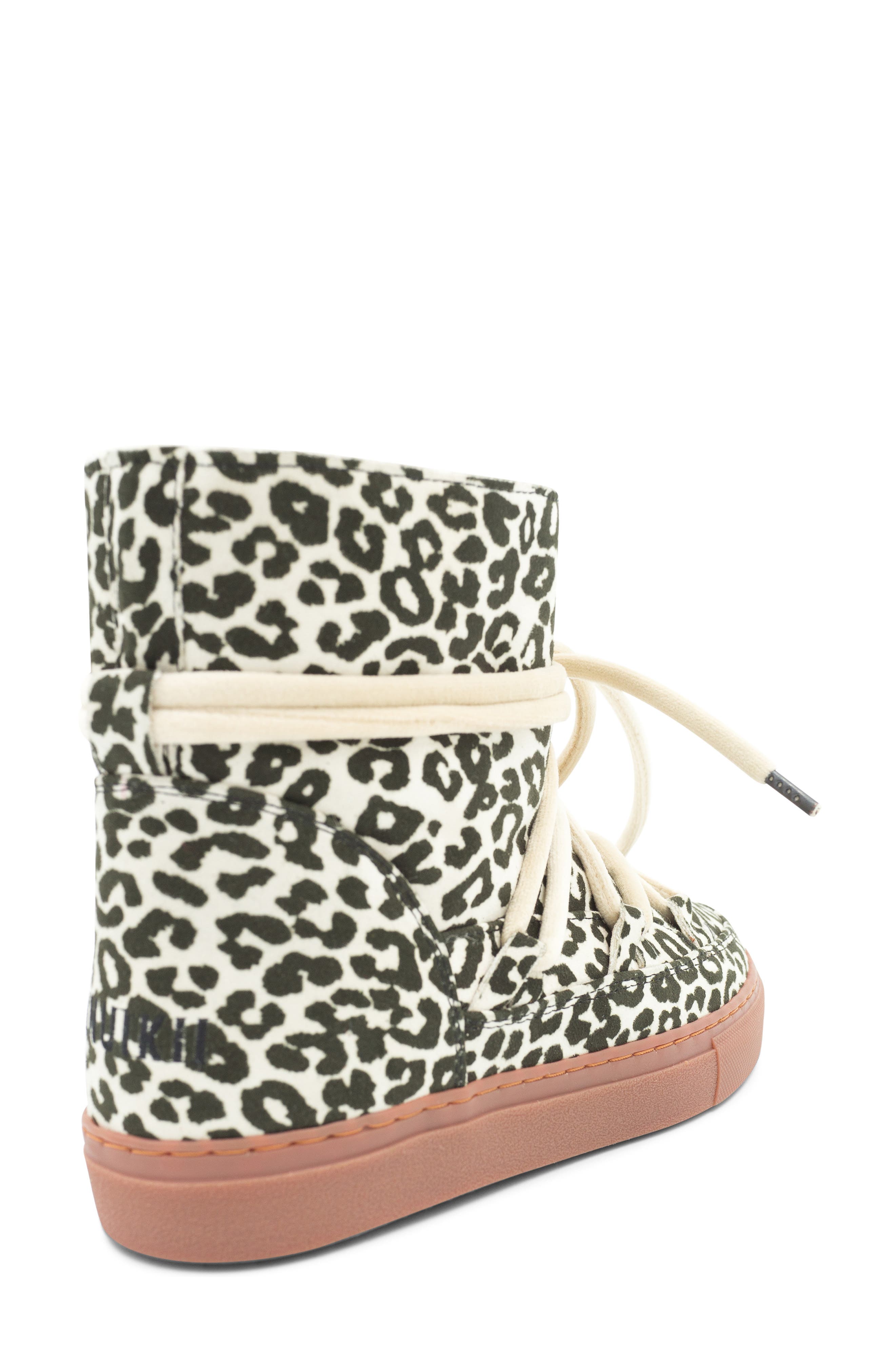 INUIKII Leopard Print Genuine Shearling Sneaker Boot, Alternate, color, 