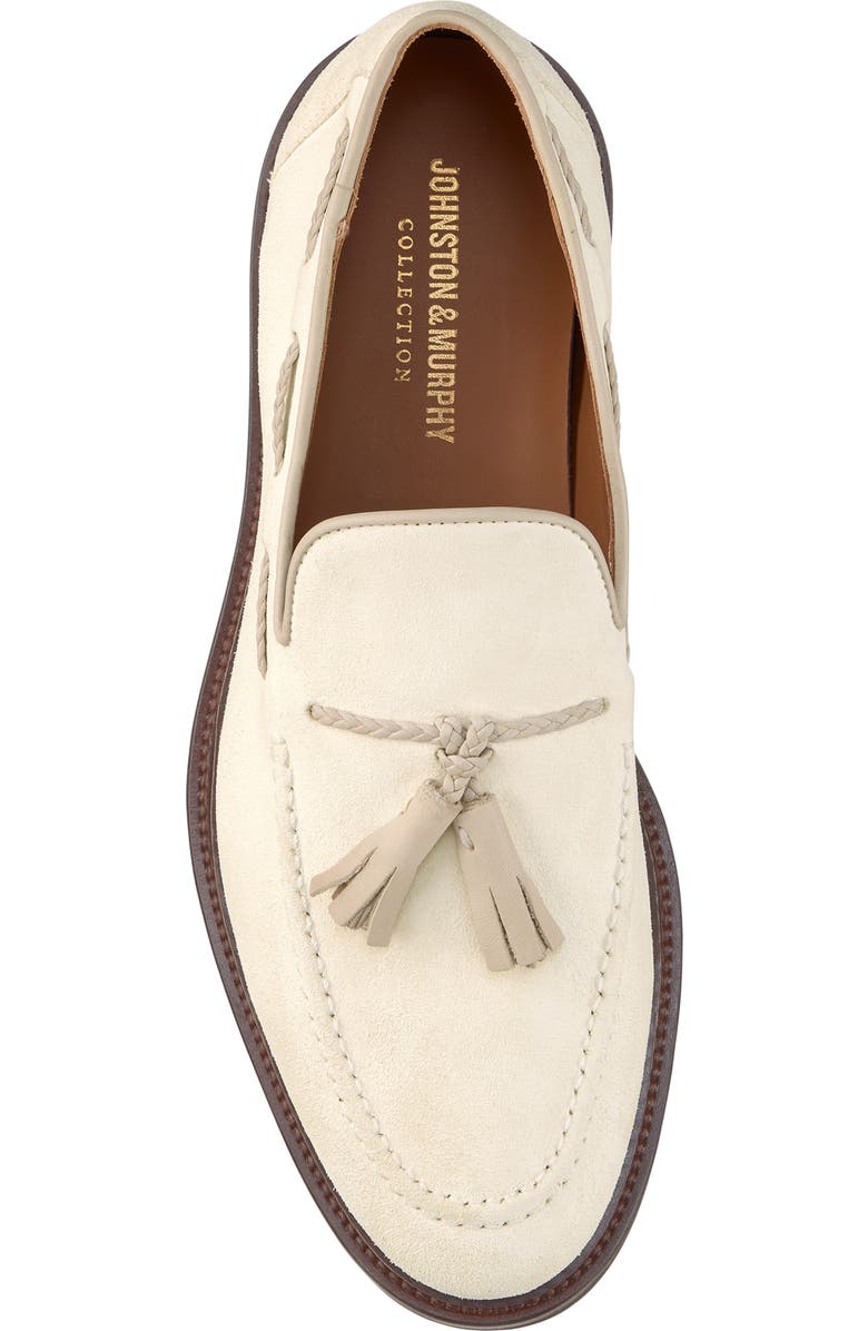 Johnston & Murphy Hartford Tassel Loafer, Alternate, color, Ivory Italian Suede