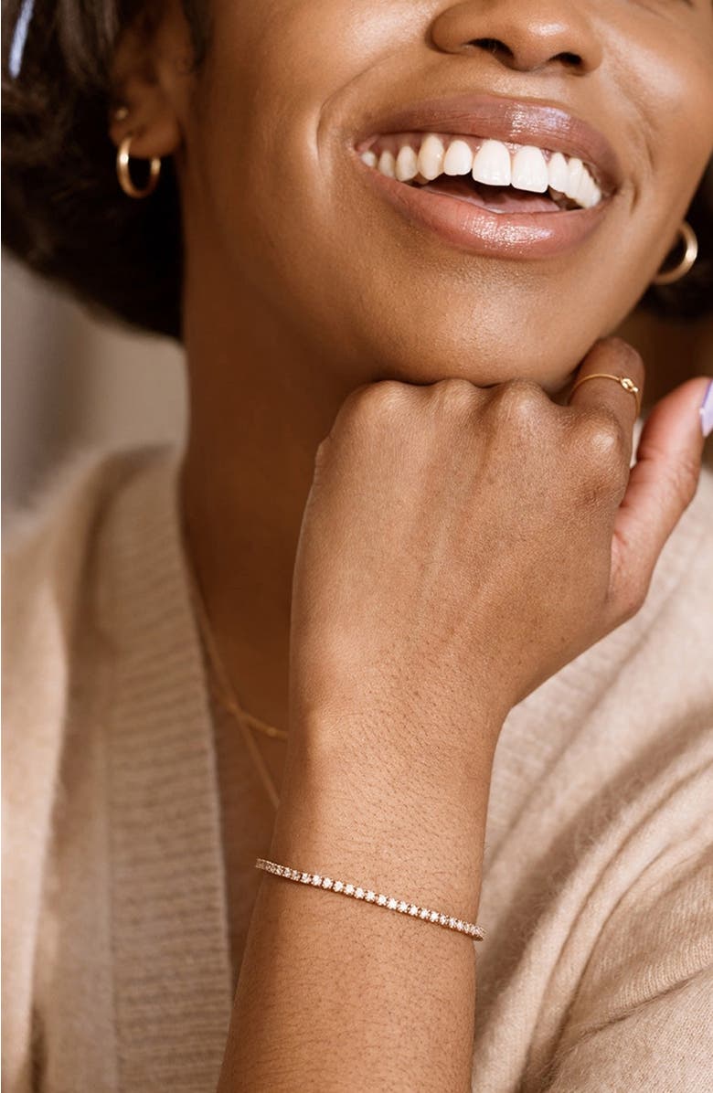 MADE BY MARY CZ Prong Set Tennis Bracelet, Alternate, color, Silver