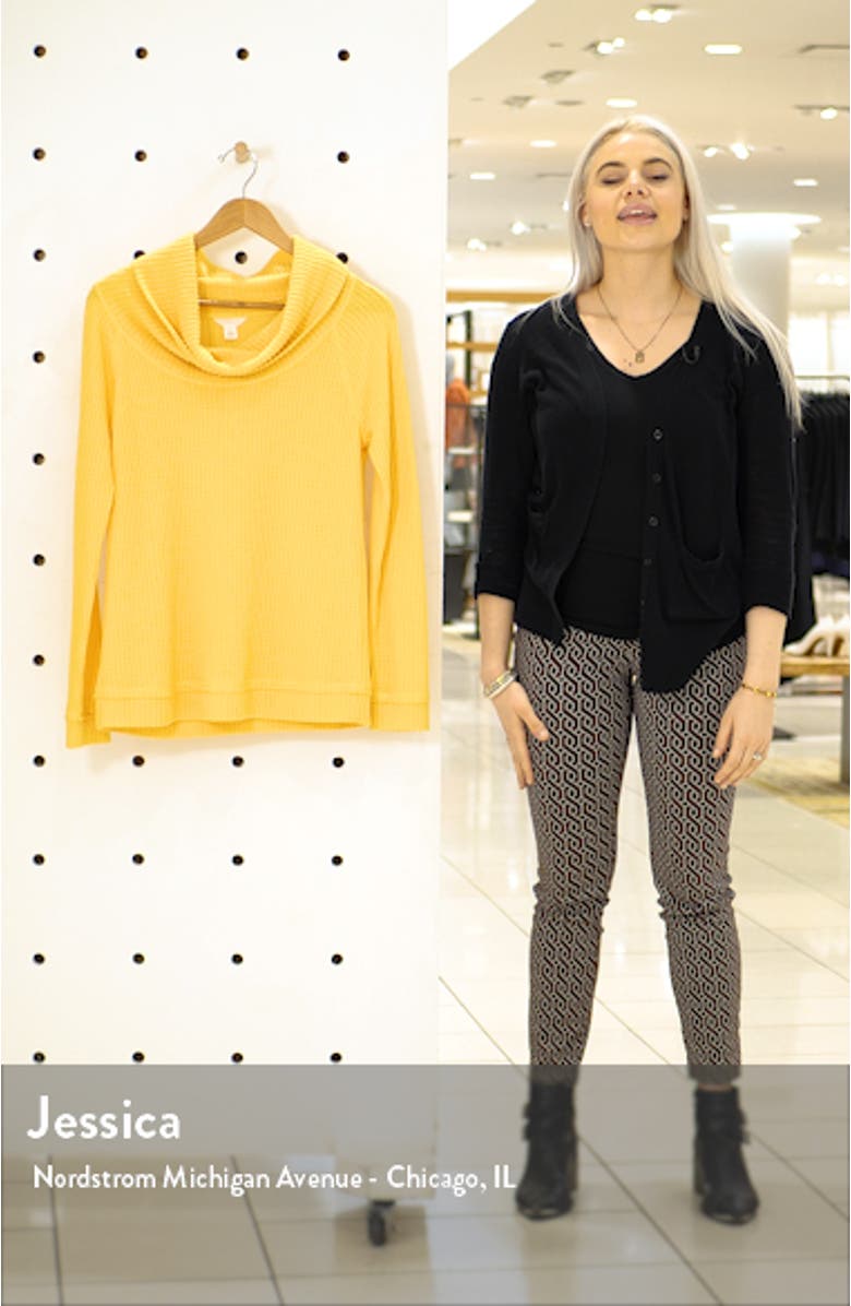 Cowl Neck Waffle Knit Top, sales video thumbnail