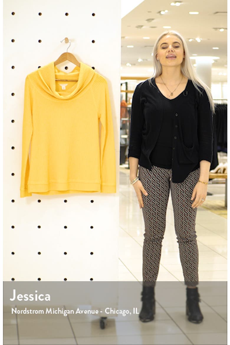 Cowl Neck Waffle Knit Top video