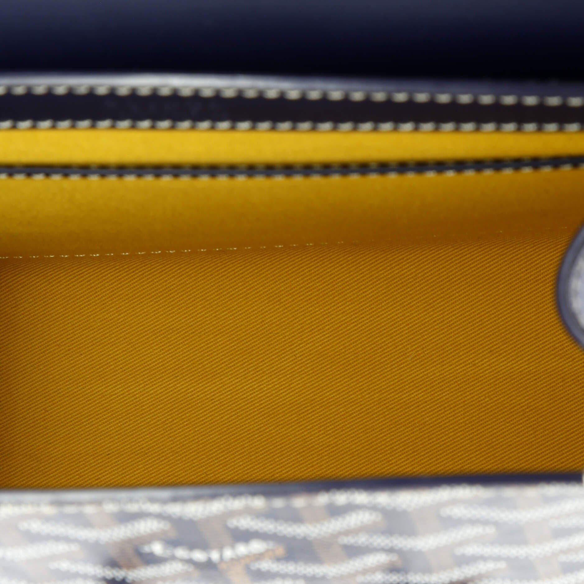 Pre-Owned Goyard Saigon Top Handle Bag Coated Canvas with Leather PM, Alternate, color, Blue