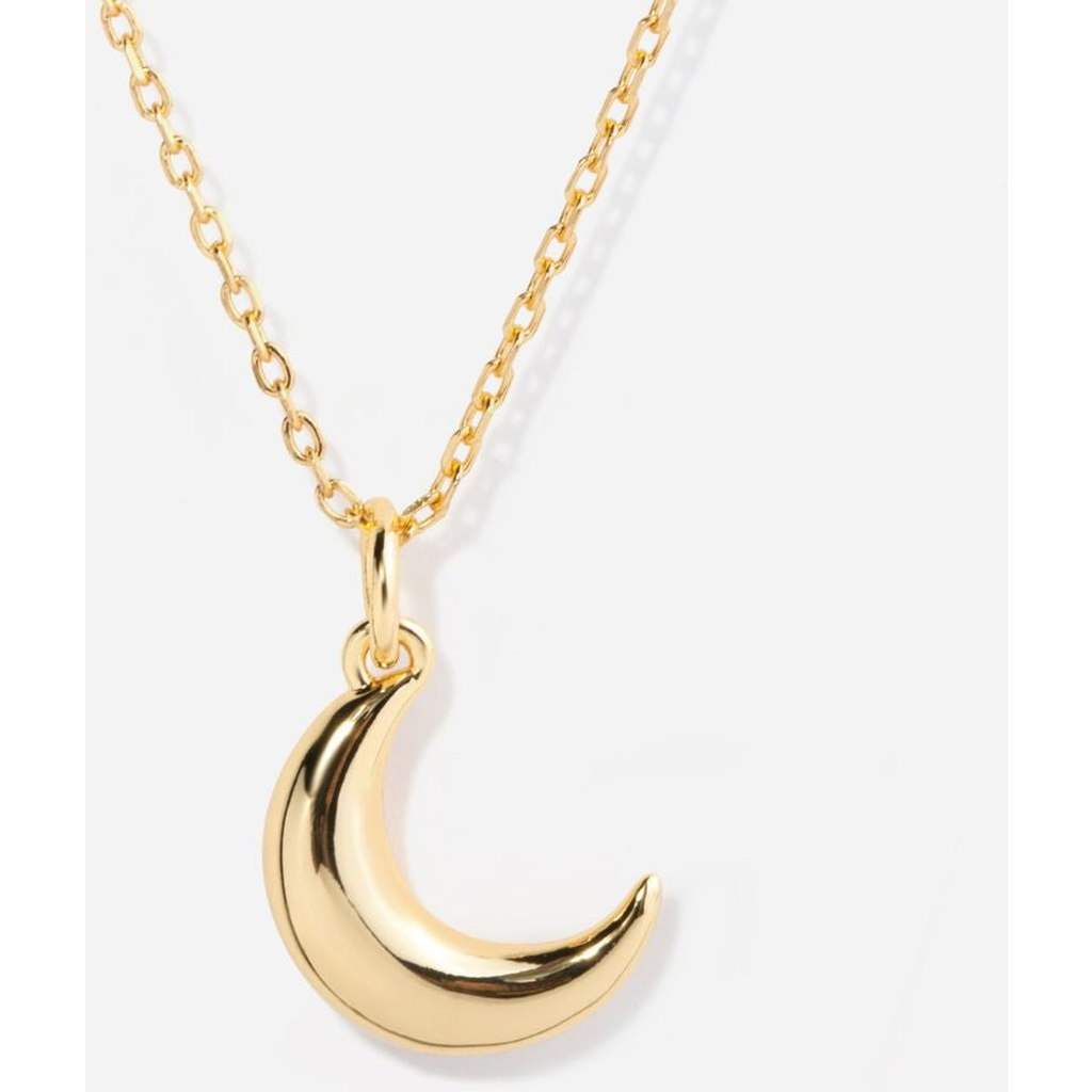 Little Sky Stone Crescent Moon Charm Necklace In Gold