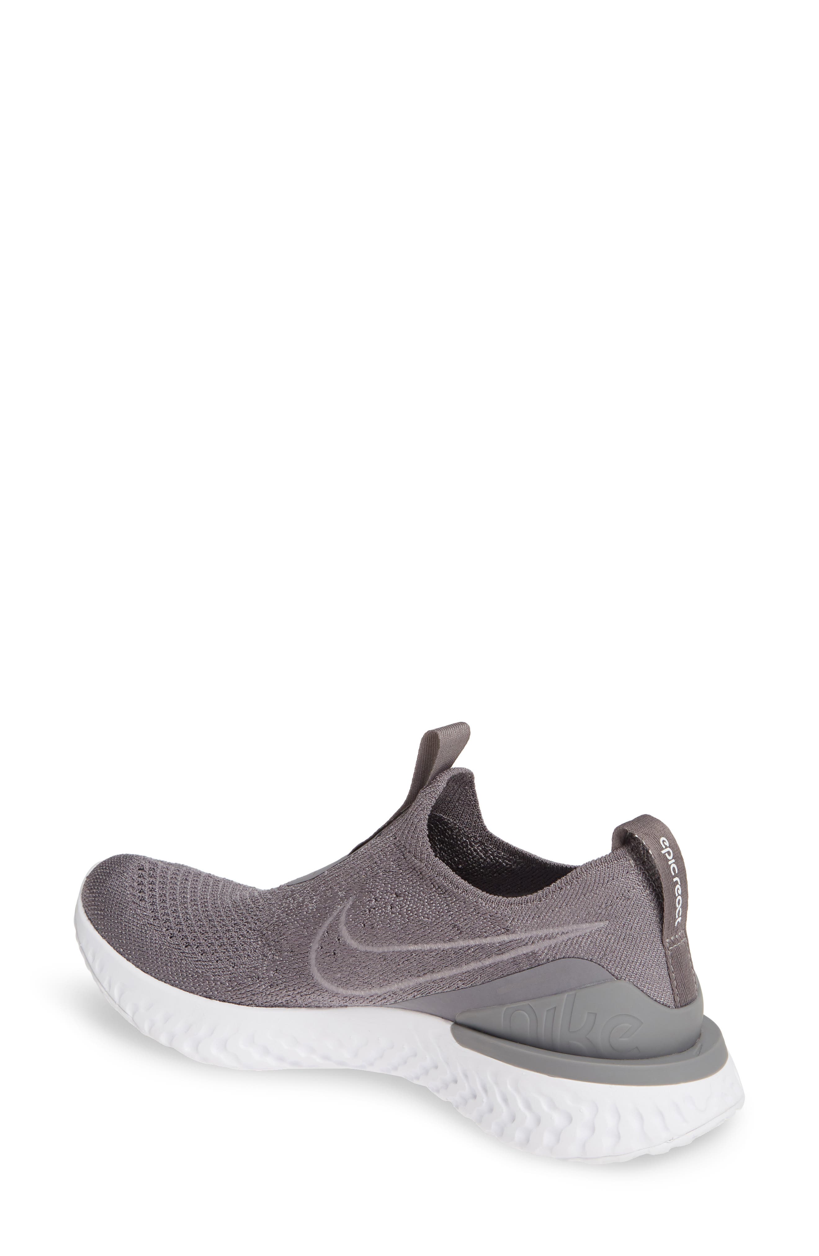 Epic Phantom React Flyknit Running Shoe, Alternate, color, GUN SMOKE/ GUN SMOKE/ WHITE