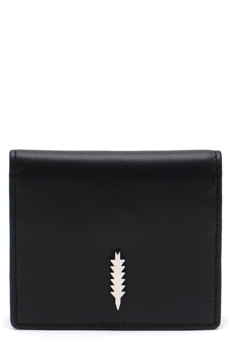 Cassie Leather Card Wallet, Main, color, BLACK