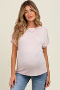 PinkBlush Ribbed Exposed Seam Short Sleeve Top