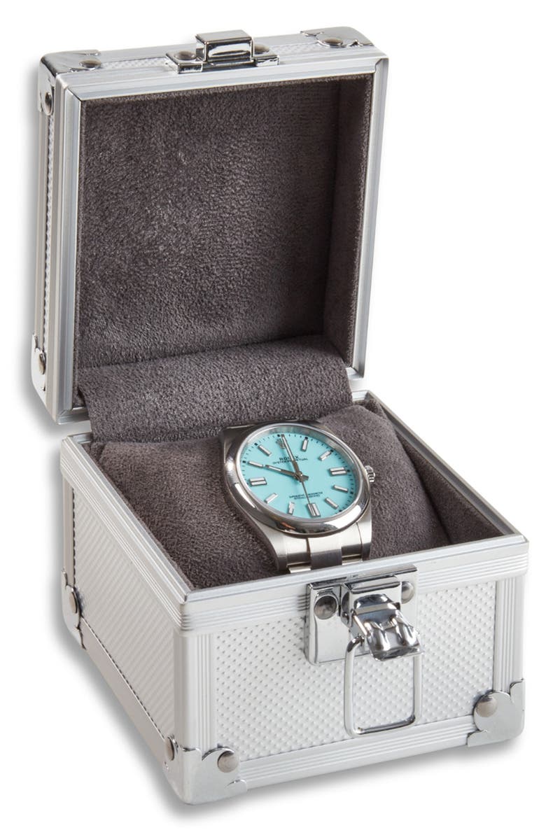 Bey-Berk Single Watch Case, Alternate, color, Silver