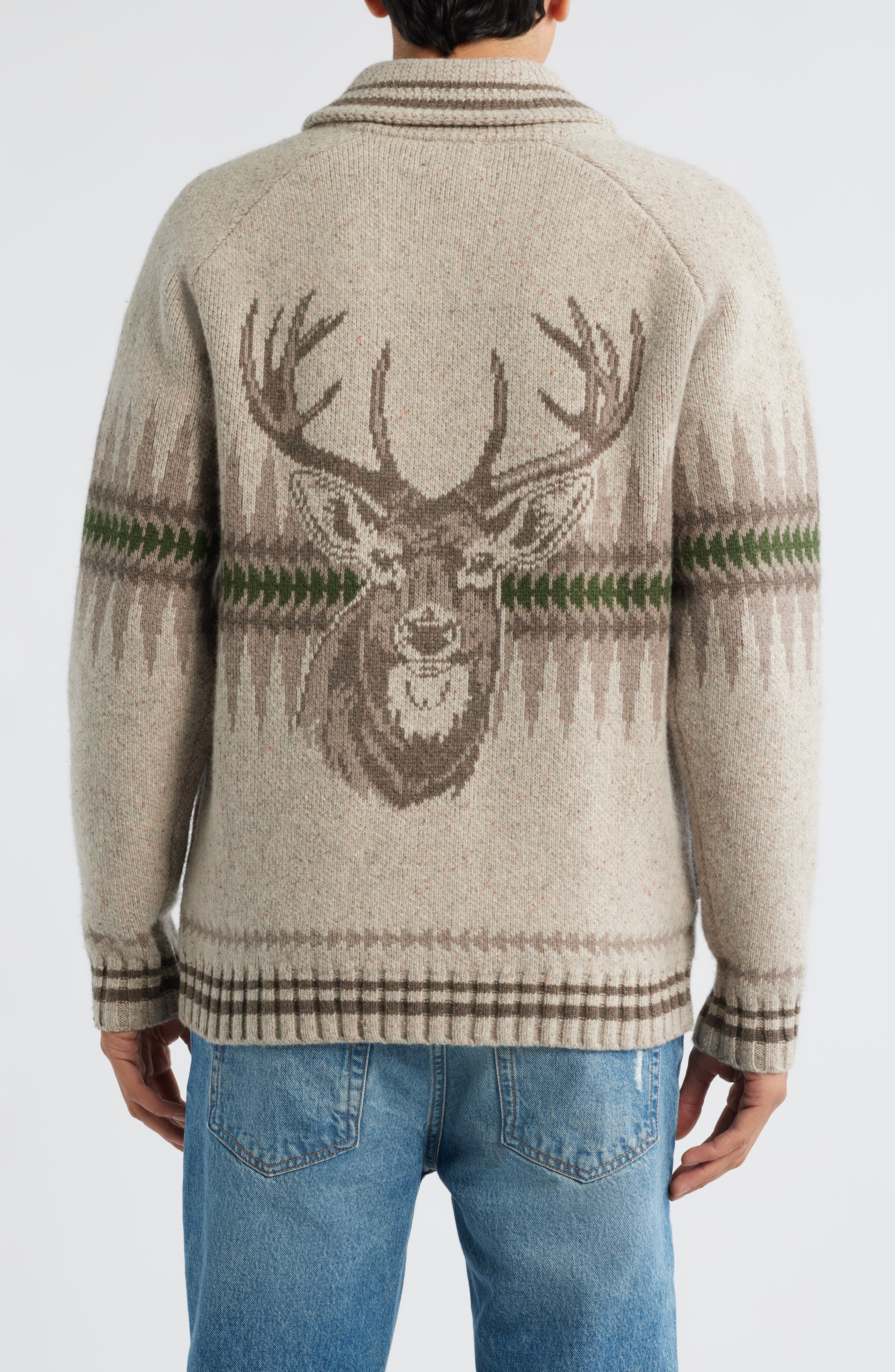 Sawtooth Buck Lambswool Blend Zip Cardigan - image 2