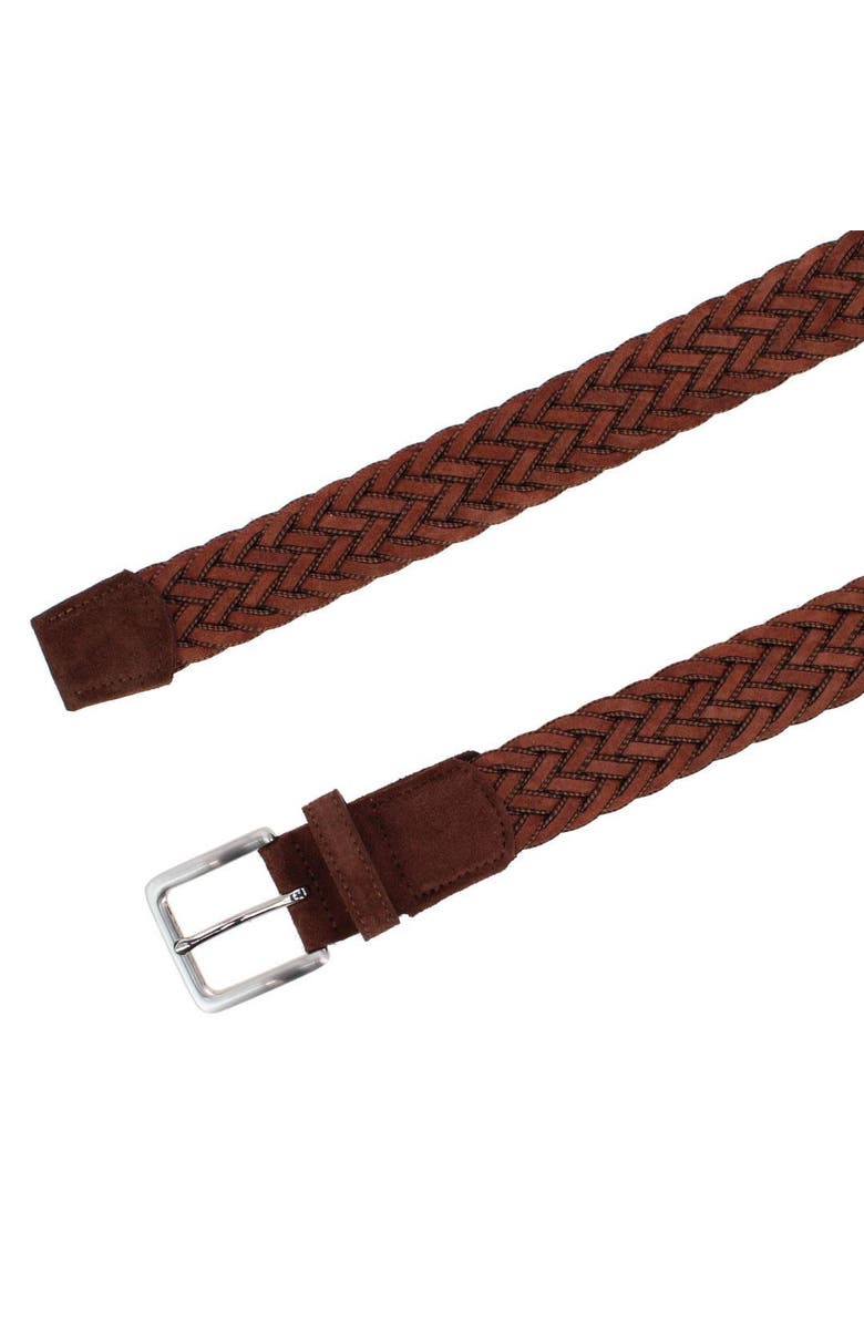 Trafalgar Apollo Italian Braided Suede Versatile Belt, Alternate, color, Light Brown